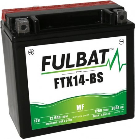 Bezúdržbový motocyklový akumulátor FULBAT FTX14-BS (YTX14-BS)
