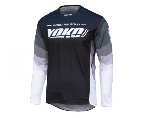 Motokrosový dres YOKO TWO čierno/bielo/šedé XXL