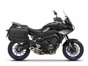 Kompletná sada bočných čiernych hliníkových kufrov SHAD TERRA BLACK , 47/47 litrov bočné kufre, vrát SHAD YAMAHA MT-09 Tracer / Tracer 900