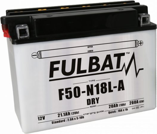 Konvenčný akumulátor ( s kyselinou) FULBAT F50-N18L-A  (Y50-N18L-A) Vrátane balenia kyseliny