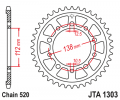 Hliníková reťazová rozeta JT JTA 1303-52BLK 52T, 520 čierna