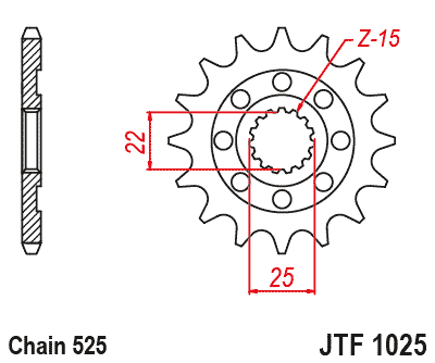 Reťazové koliečko JT JTF 1025-15 15T, 525