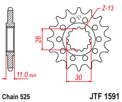 Reťazové koliečko JT JTF 1591-16 16T, 525
