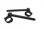 Aluminium-forged clip-ons ACCOSSATO with metal clamp composed of 2 half-rings 10 degrees inclination, black